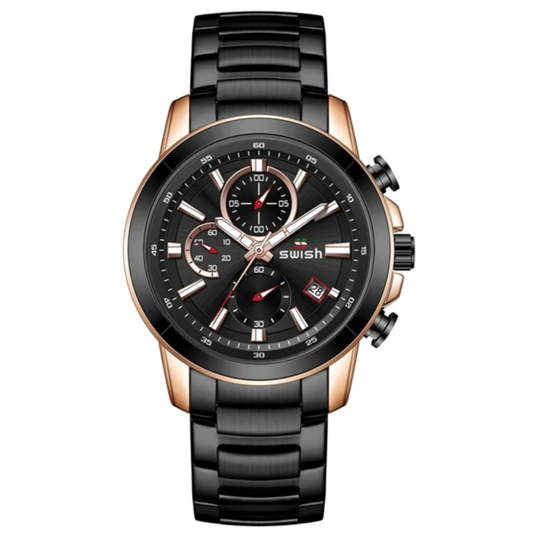 SWISH Men Sports Chronograph Quartz Wristwatch Waterproof Relogio Masculino