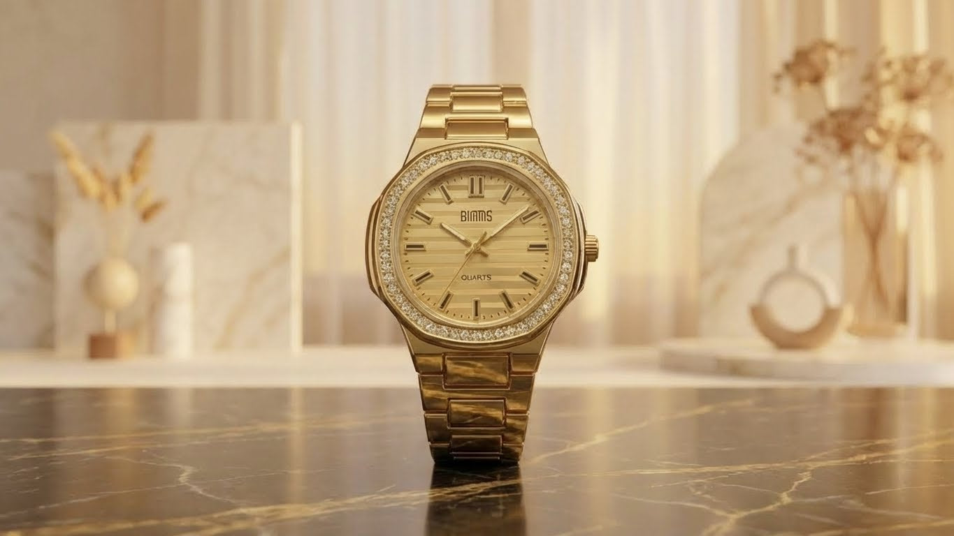 Crystal Sovereign Two-Tone Watch