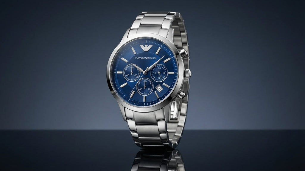 Classic Chronograph Watch | Sunray Blue Dial & Stainless Steel