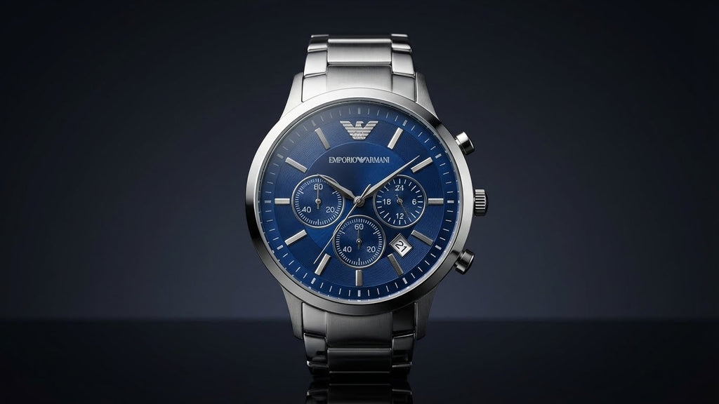 Classic Chronograph Watch | Sunray Blue Dial & Stainless Steel
