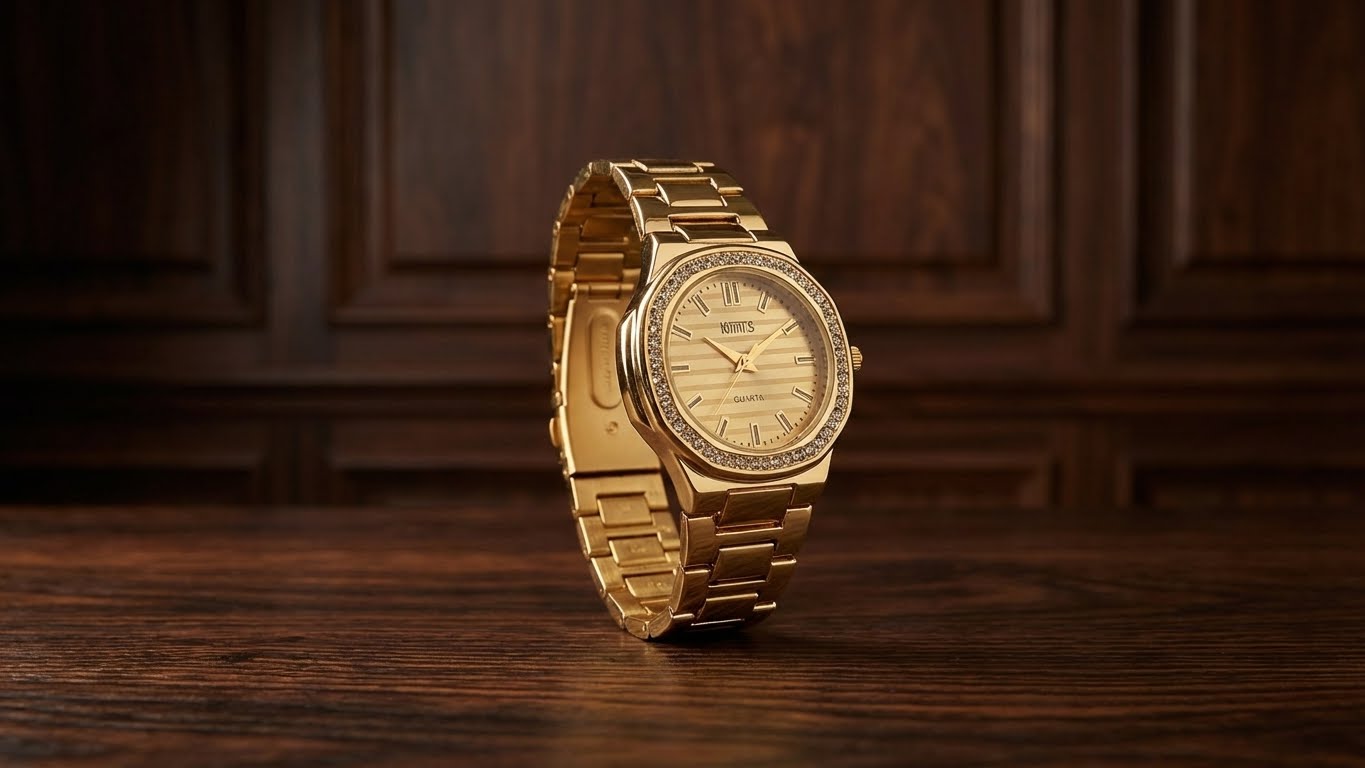 Crystal Sovereign Two-Tone Watch