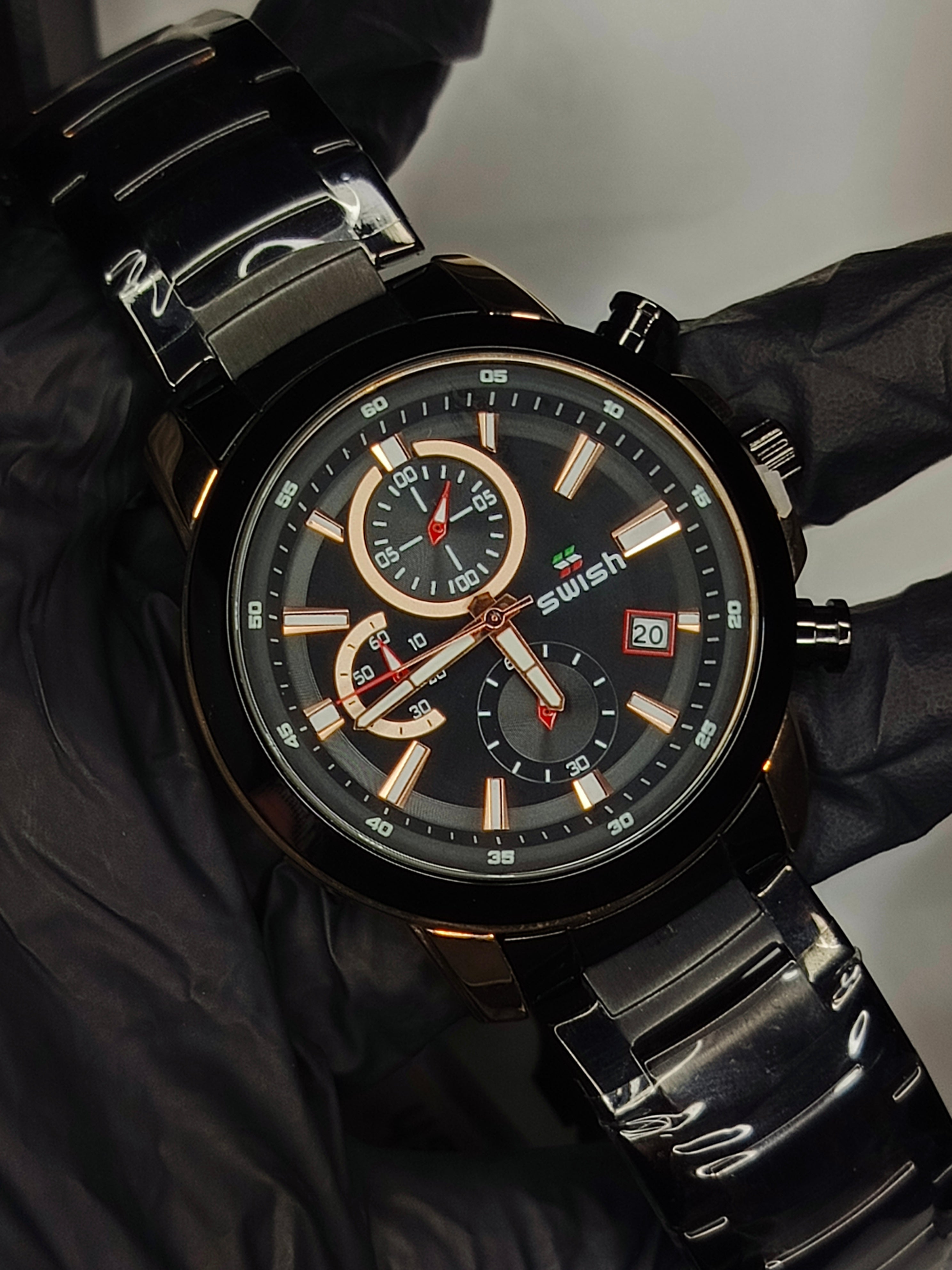 SWISH Men Sports Chronograph Quartz Wristwatch Waterproof Relogio Masculino