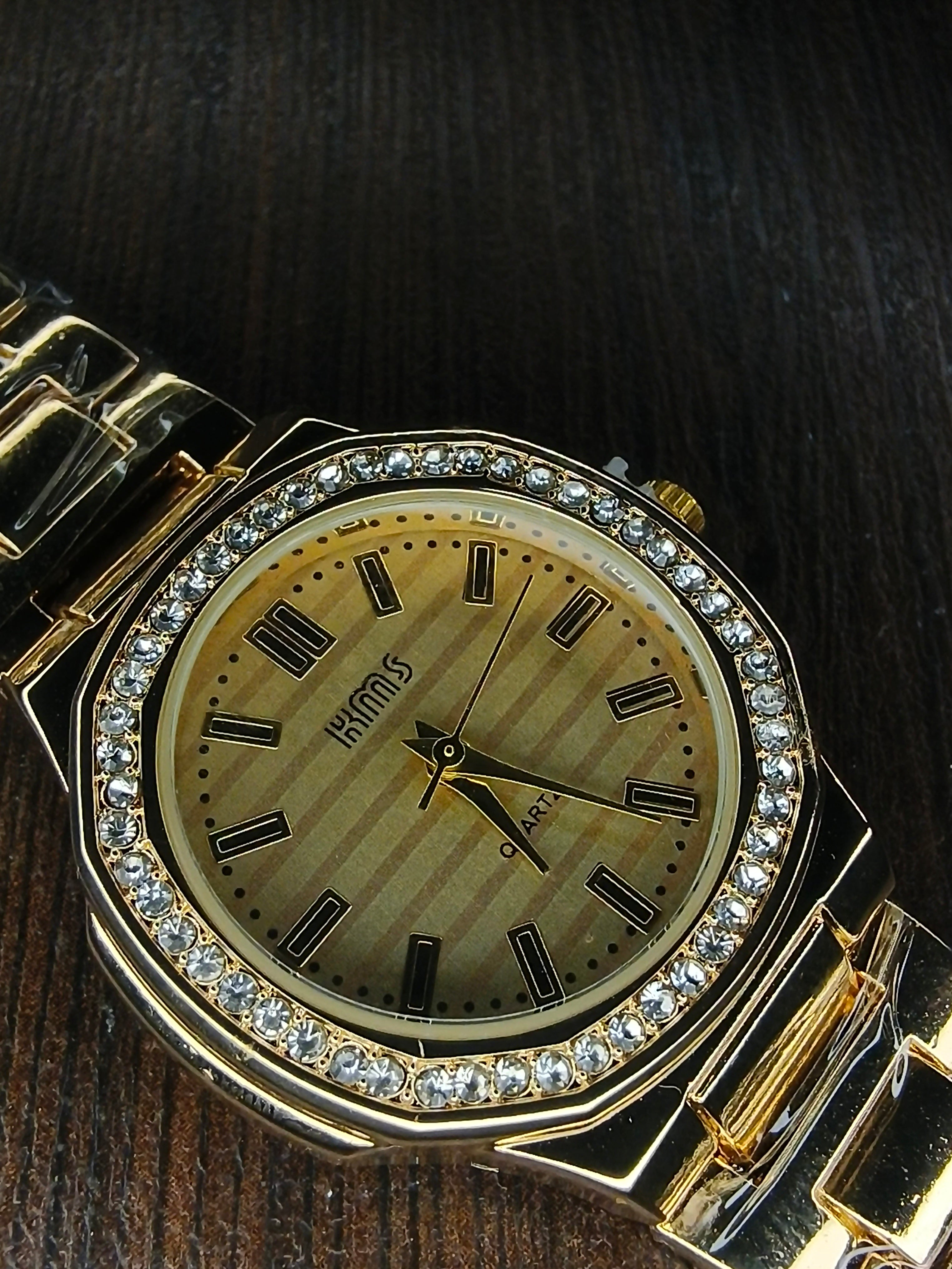 Crystal Sovereign Two-Tone Watch