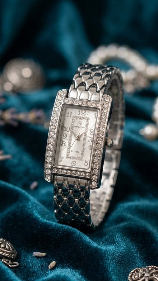 Elegant New Latina Rhinestone Quartz Women's Watch - Model 11098